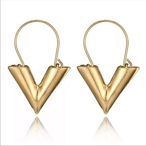 3/$30 TRENDY GOLDEN TRIANGLES DROP EARRINGS